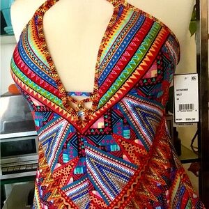 BNWT RARE MK SEXY/TONING TRIBAL TANKINI SIZE MED(bra size c at least)